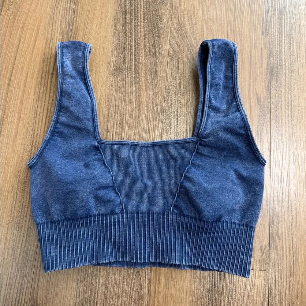 Free People $126 FP Movement Good Karma Deep Navy Blue Sports Bra‎ Leggings Set